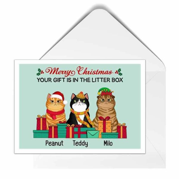 Cards Your Gifts In Litter Box Cats Personalized Postcard
