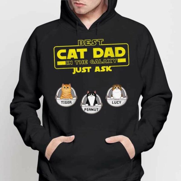 Hoodie & Sweatshirts Best Dog Cat Dad In The Galaxy Personalized Hoodie Sweatshirt