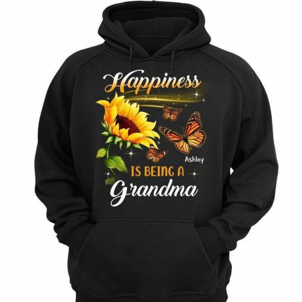 Hoodie & Sweatshirts Happiness Is Being A Grandma Personalized Hoodie Sweatshirt Hoodie / Black Hoodie / S