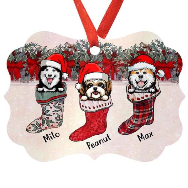 Ornament Beautiful Christmas Socks Dogs Personalized Christmas Ornament