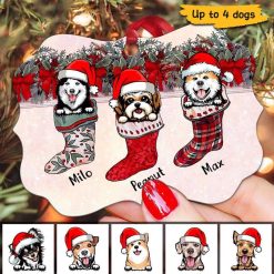 Ornament Beautiful Christmas Socks Dogs Personalized Christmas Ornament Pack 1
