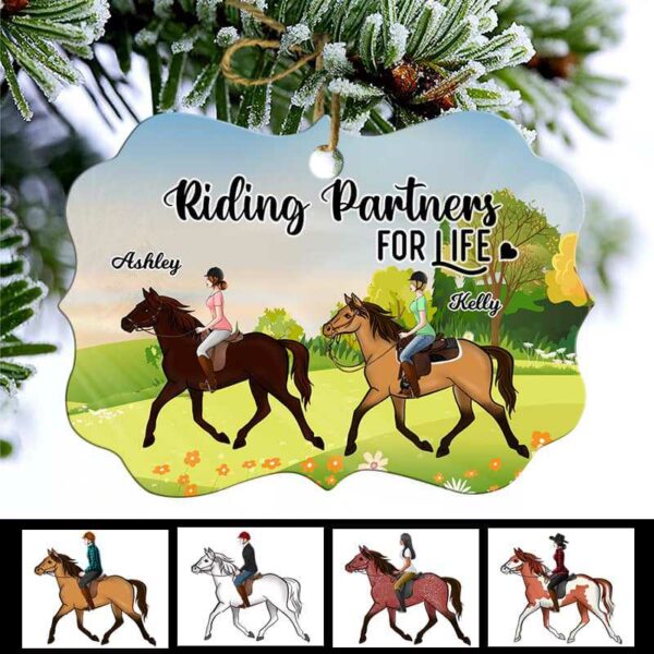 Ornament Horse Riding Besties Personalized Christmas Ornament Pack 1