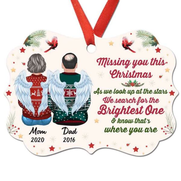 Ornament Missing You This Christmas Mom Dad Memorial Personalized Christmas Ornament