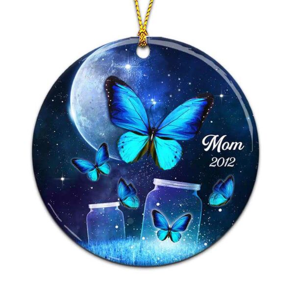 Ornament Moon Butterflies Jar Memorial Personalized Circle Ornament