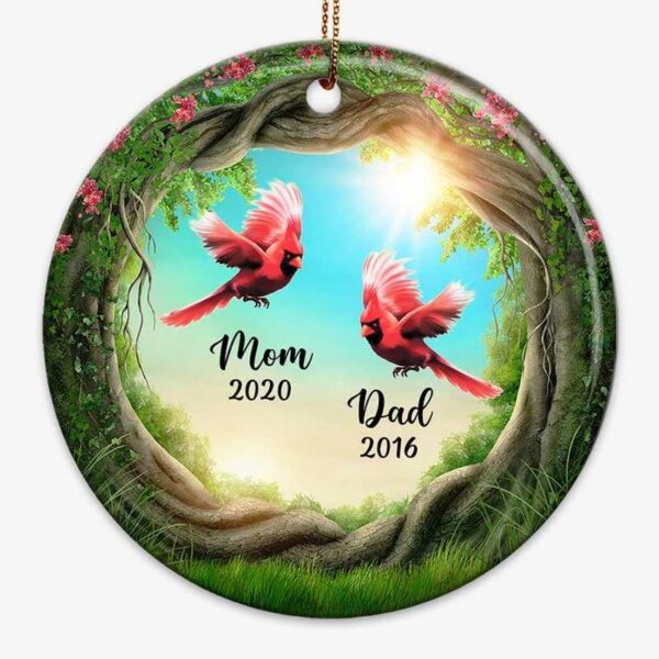 Ornament Round Tree Cardinal Memorial Personalized Circle Ornament
