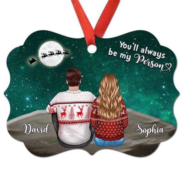 Ornament Sitting Under The Stars Couple Personalized Christmas Ornament