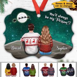 Ornament Sitting Under The Stars Couple Personalized Christmas Ornament Pack 1