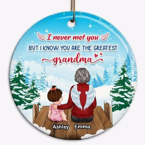 Ornament Toddler And Grandparents In Heaven Personalized Circle Ornament