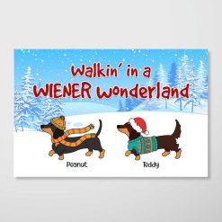 Poster Dachshund Wiener Wonderland Personalized Horizontal Poster