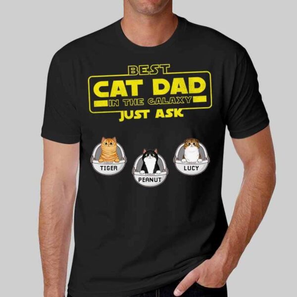 T-Shirt Best Dog Cat Dad In The Galaxy Personalized Shirt