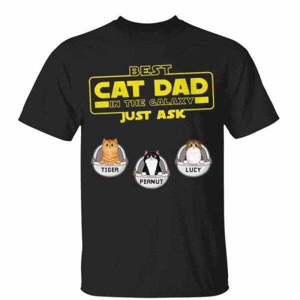 T-Shirt Best Dog Cat Dad In The Galaxy Personalized Shirt Classic Tee / Black Classic Tee / S