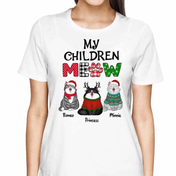 T-Shirt Christmas My Children Meow Cats Personalized Shirt