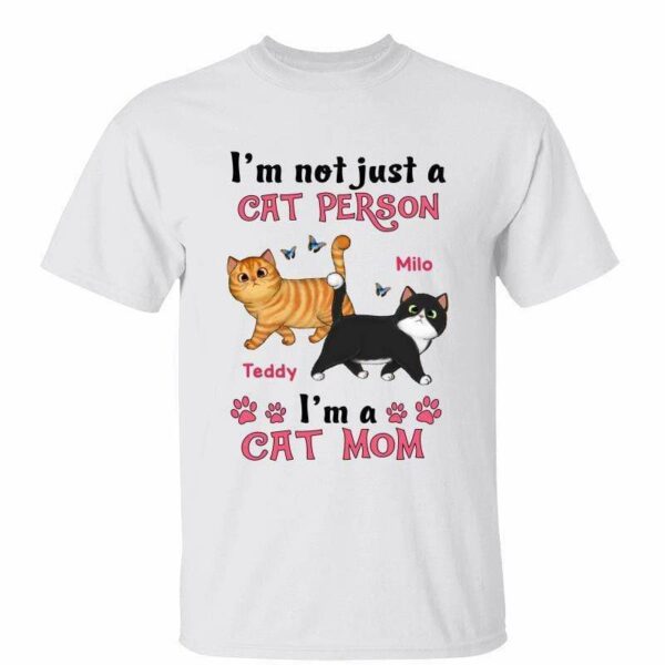 T-Shirt Not Just Cat Person Fluffy Walking Cat Personalized Shirt Classic Tee / White Classic Tee / S