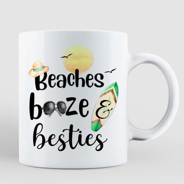 AOP Mugs Beaches Booze And Besties Personalized AOP Mug 11oz