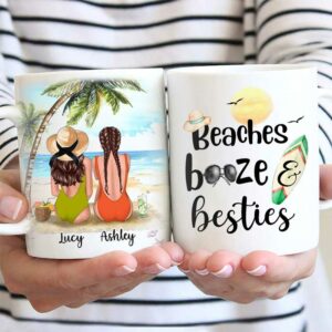 AOP Mugs Beaches Booze And Besties Personalized AOP Mug 11oz