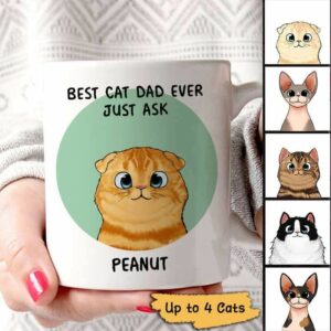 AOP Mugs Best Cat Mom Cat Dad Ever Just Ask Fluffy Cats Personalized Mug 11oz