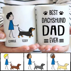 AOP Mugs Best Dachshund Dad Ever Personalized Mug 11oz
