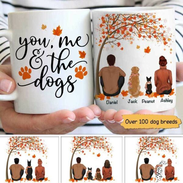AOP Mugs Fall Season You Me And The Dog Personalized AOP Mug 11oz