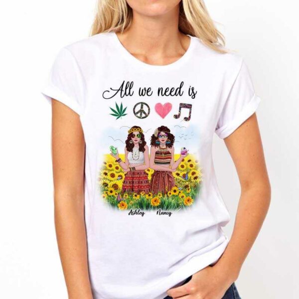 Apparel All We Need Is Hippie Besties Personalized Shirt