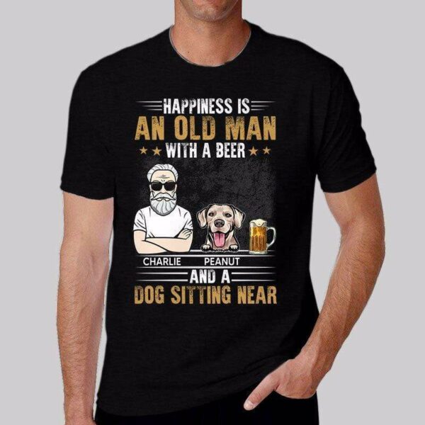 Apparel An Old Man With Beer And Dog Personalized Shirt