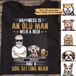 Apparel An Old Man With Beer And Dog Personalized Shirt Classic Tee / Black Classic Tee / S