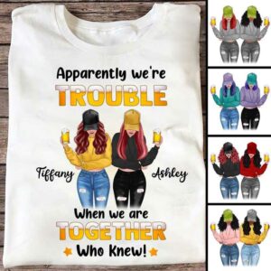 Apparel Beer Trouble Besties Personalized Shirt Classic Tee / White Classic Tee / S