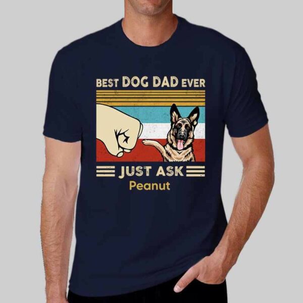 Apparel Best Dog Dad Dog Paw Human Hand Personalized Shirt