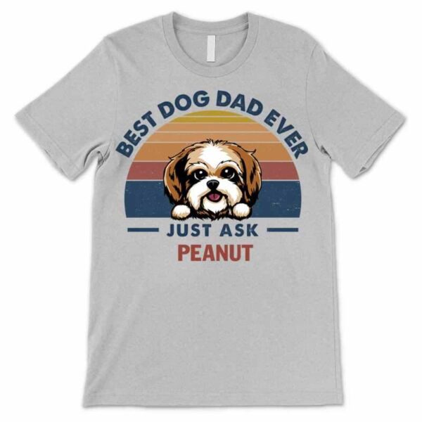 Apparel Best Dog Dad Peeking Dog Retro Personalized Shirt