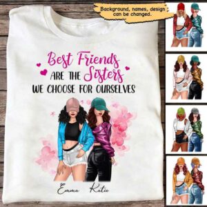 Apparel Best Friends Are Sisters Bestie Personalized Shirt Classic Tee / White Classic Tee / S