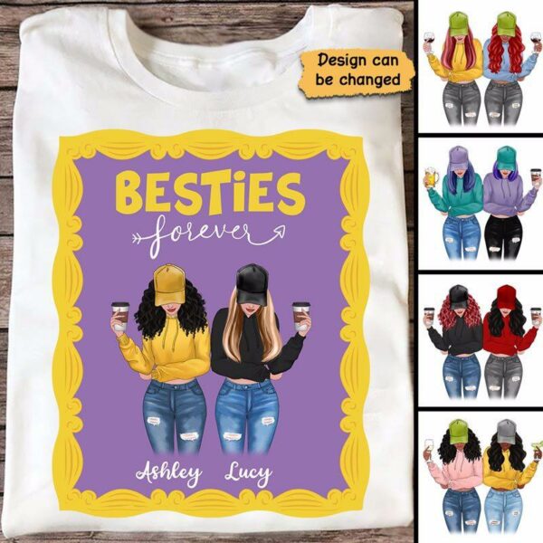Apparel Besties Best Friends Forever Front View Personalized Shirt Classic Tee / White Classic Tee / S