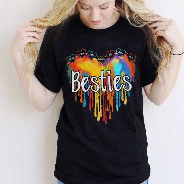 Apparel Besties Colorful Melting Heart Personalized Shirt