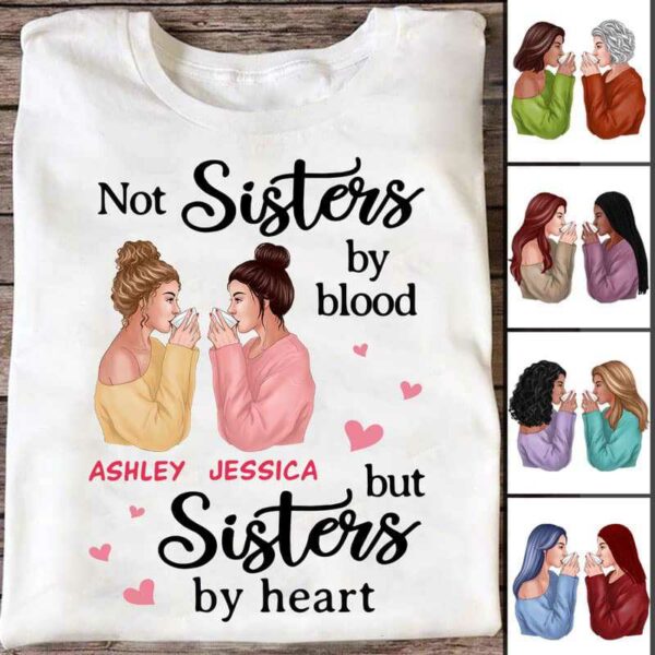 Apparel Besties Drinking Sisters By Heart Personalized Shirt Classic Tee / White Classic Tee / S