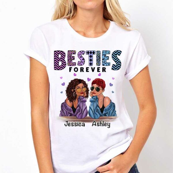 Apparel Besties Forever Colorful Pattern Personalized Shirt