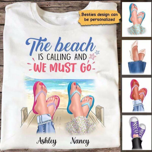 Apparel Besties On The Beach Personalized Shirt Classic Tee / White Classic Tee / S