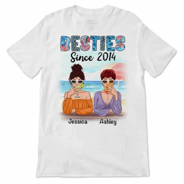 Apparel Besties Since Summer Patterned Personalized Shirt