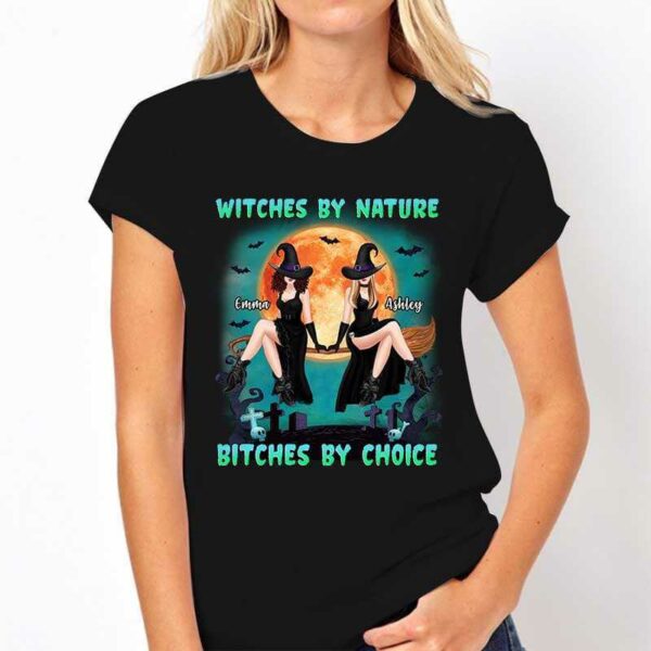 Apparel By Nature By Choice Witches Besties Personalized Shirt