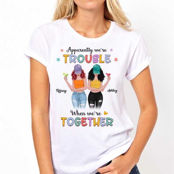 Apparel Colorful Modern Besties Front View Personalized Shirt