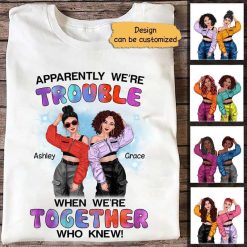 Apparel Cool Besties Trouble Together Personalized Shirt Classic Tee / White Classic Tee / S