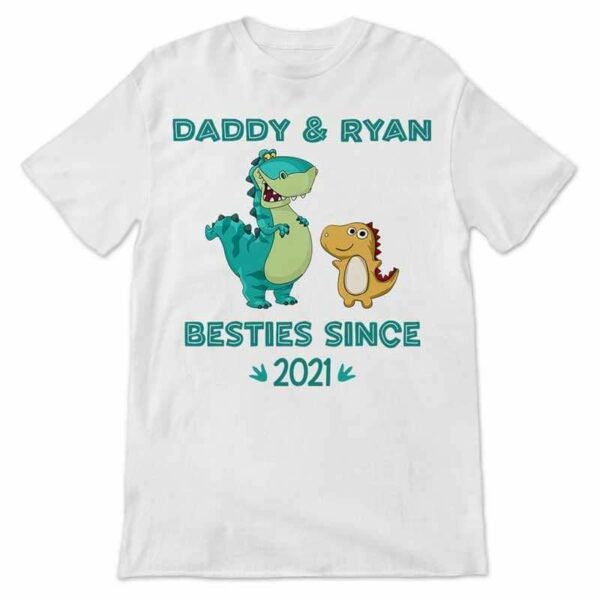 Apparel Dinosaur Daddy And Kids Besties Since Personalized Shirt