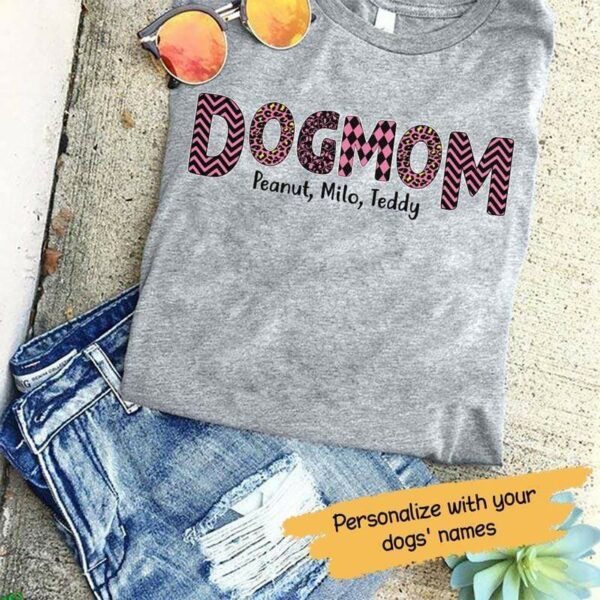 Apparel Dog Mom Slogan Pattern Personalized Dog Mom Shirt Classic Tee / S / Ash
