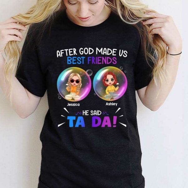 Apparel Doll Besties God Made Us Best Friends Personalized Shirt
