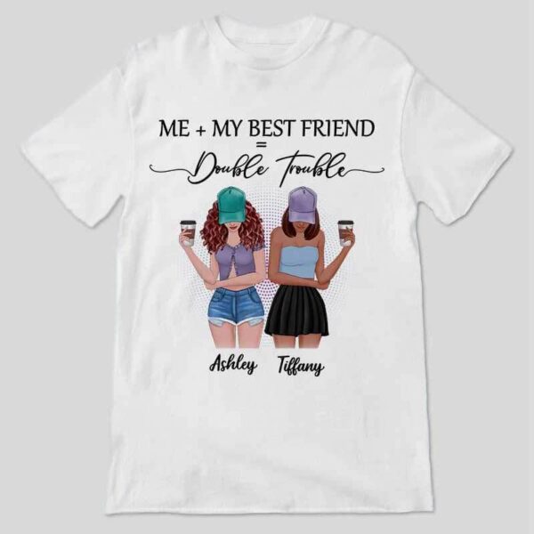 Apparel Double Trouble Posing Besties Personalized Shirt