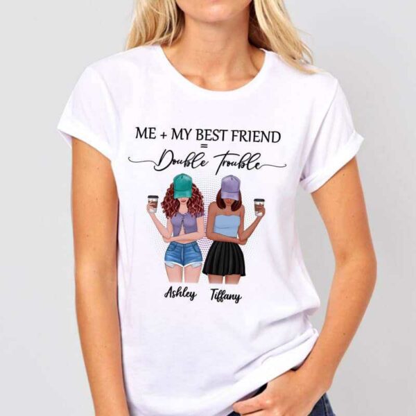 Apparel Double Trouble Posing Besties Personalized Shirt