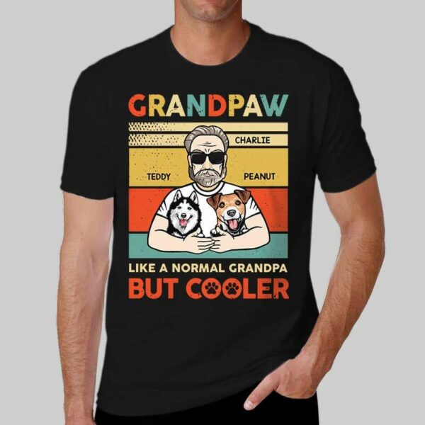 Apparel Grandpaw Dog Dad Retro Old Man Personalized Shirt