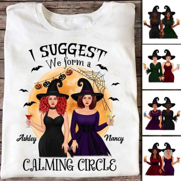 Apparel Halloween Besties With Drink Personalized Shirt Classic Tee / White Classic Tee / S