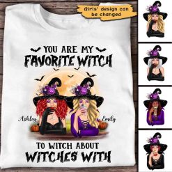 Apparel Halloween Witches Besties Personalized Shirt Classic Tee / White Classic Tee / S