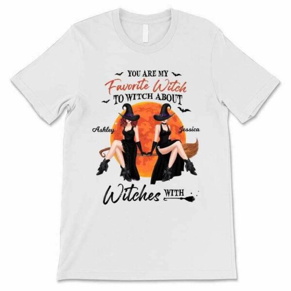 Apparel Halloween Witches Besties Sitting Personalized Shirt