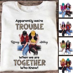 Apparel Leopard Trouble Selfie Besties Personalized Shirt Classic Tee / White Classic Tee / S