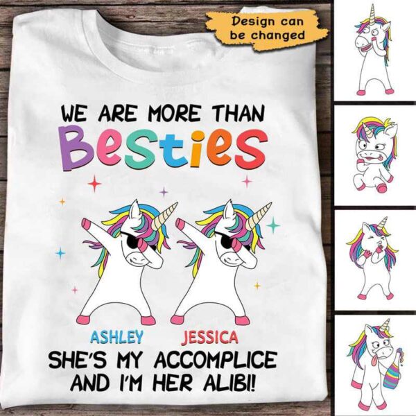 Apparel More Than Besties Unicorns Personalized Shirt Classic Tee / White Classic Tee / S