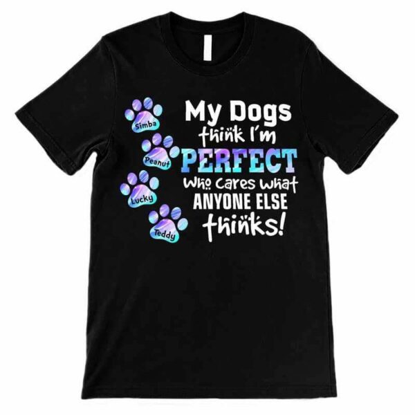 Apparel My Dogs Think I‘m Perfect Personalized Shirt